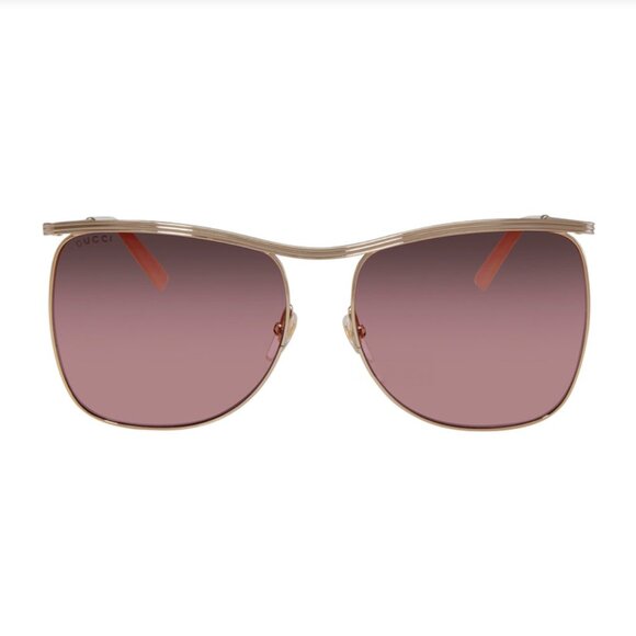 Gucci Sunglasses Oversized Gold Pink GG0820S 004 63 17 145 Made In ITALY $630 main image 13